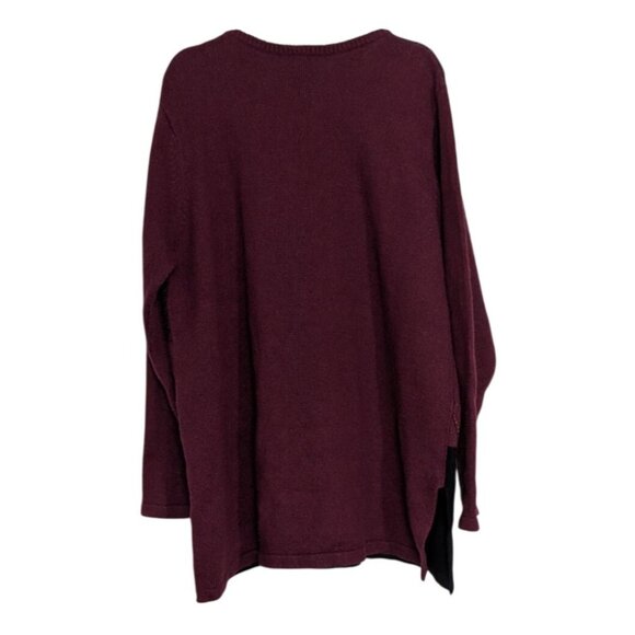 Koos Of Course Artsy Tunic Sweater Womens Size 1X Purple Wool Blend Pullover - Picture 6 of 9